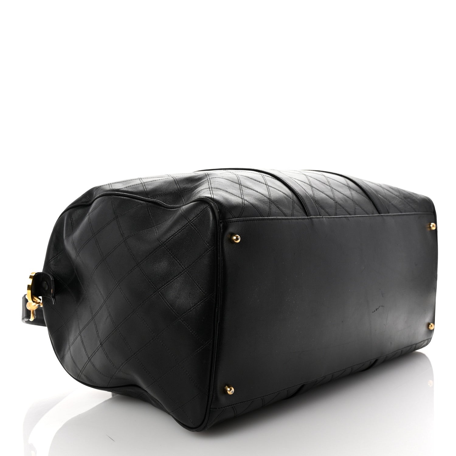 Chanel Calfskin Stitched Duffle Bag Black 3 of 9