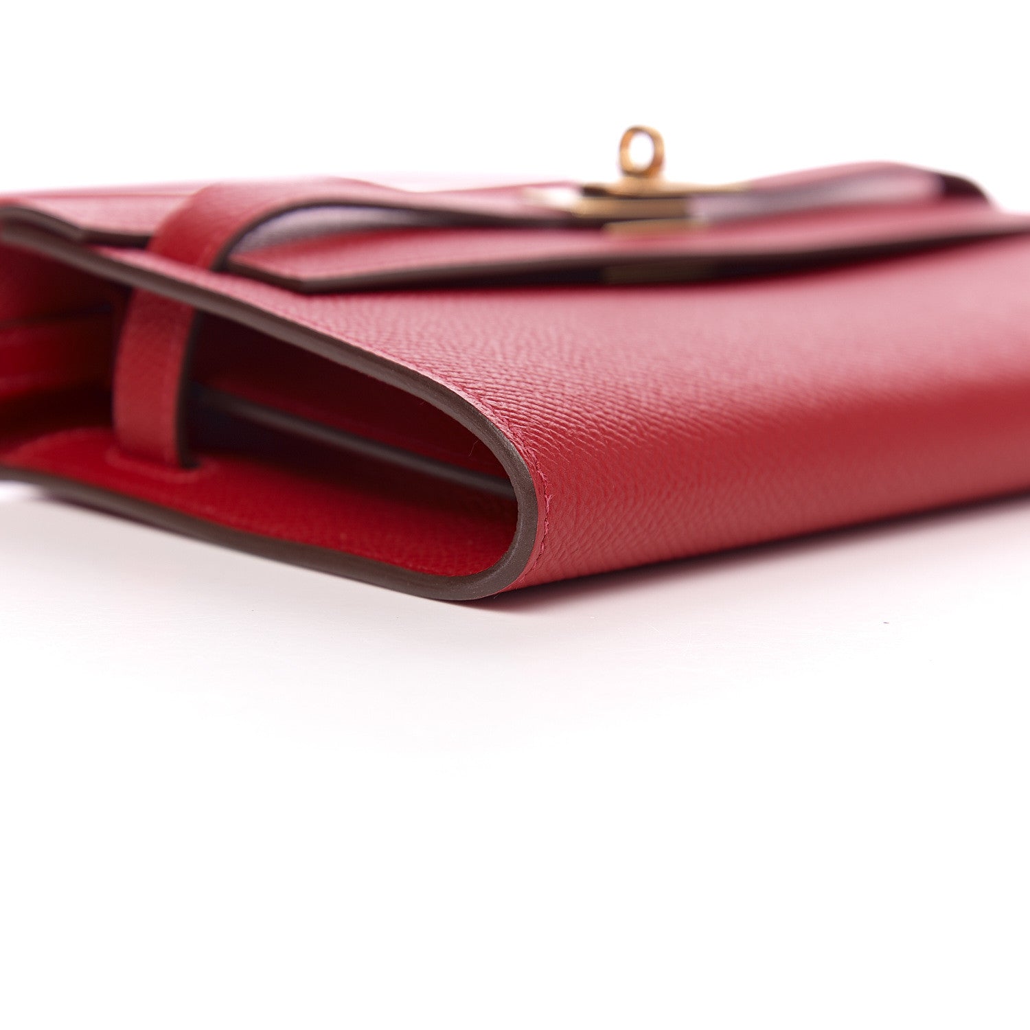 Hermes Epsom Kelly Wallet To Go Rouge Casaque 7 of 10