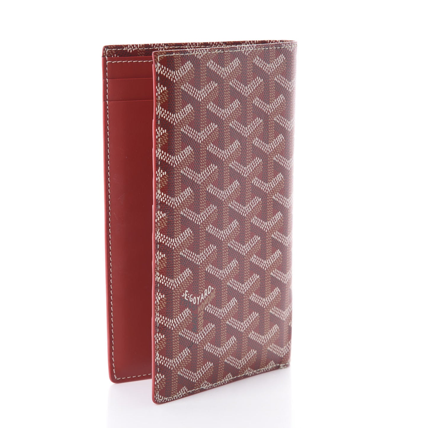Goyardine Long Bi-Fold Wallet Red