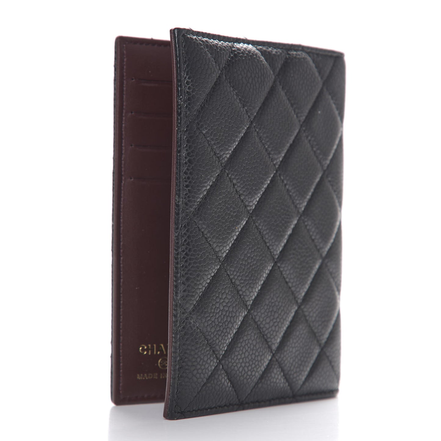 Caviar Quilted Passport Holder Black