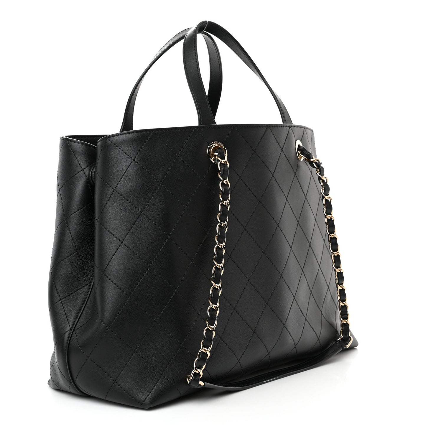 Calfskin Large Serial Shopper Tote Black
