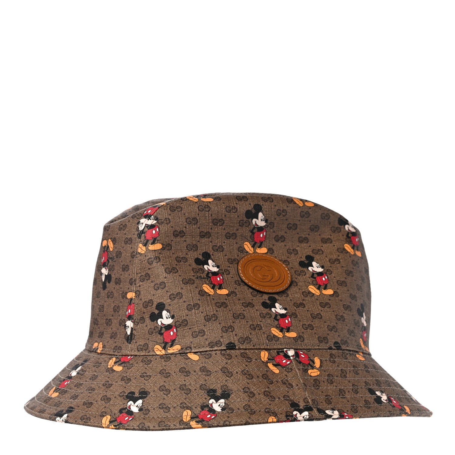 Gucci X DISNEY Mini Vintage GG Supreme Monogram Mickey Mouse Trent Bucket Hat M Beige Ebony Yellow 1 of 10