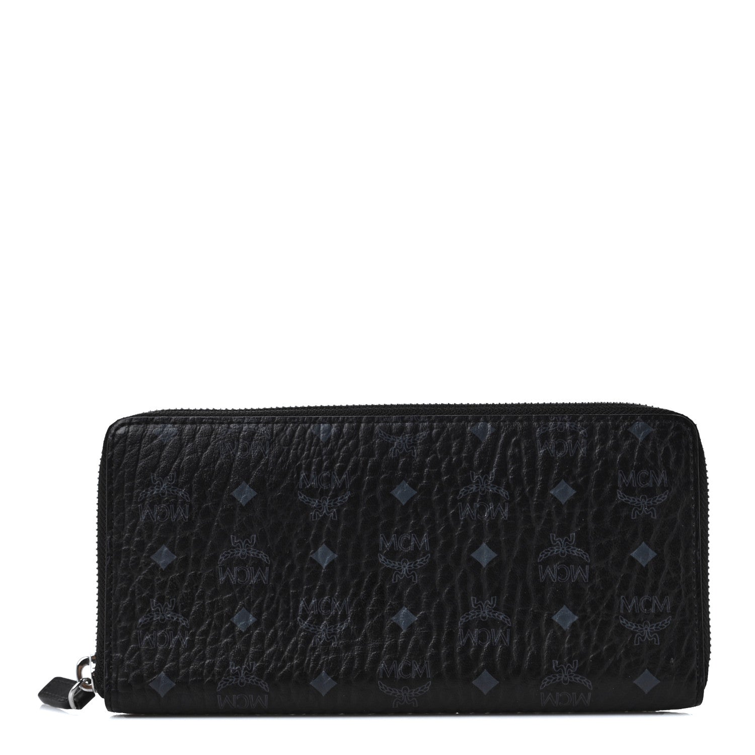 MCM Visetos Large Zip Around Wallet Black 1 of 7