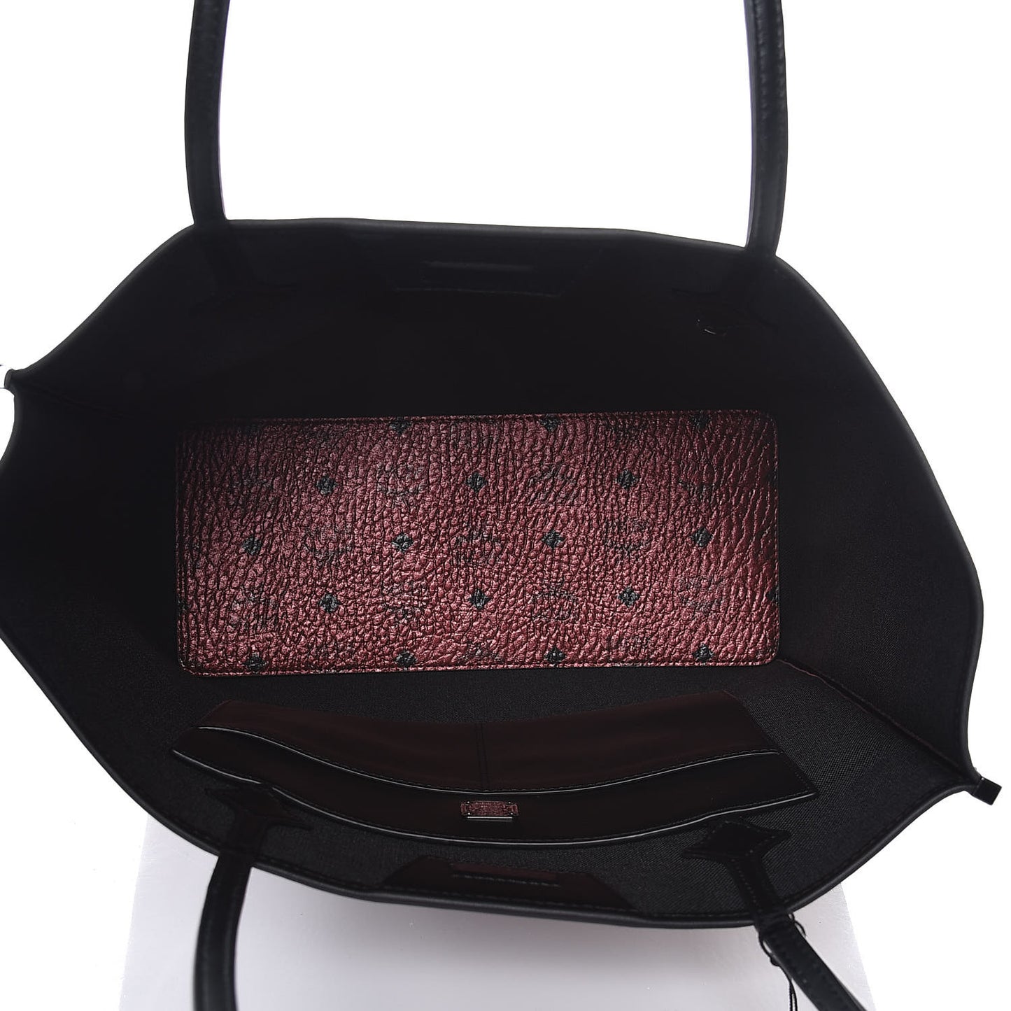 Metallic Visetos Medium Kira North South Shopper Tote Scooter Red