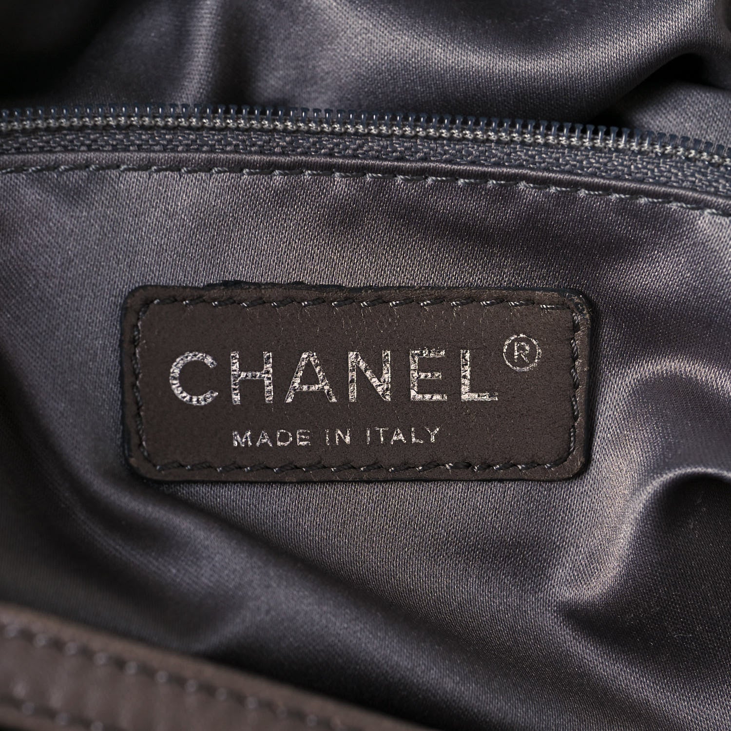 Chanel Vinyl Mohair Trimmed CC Bonbons Tote Silver 6 of 13