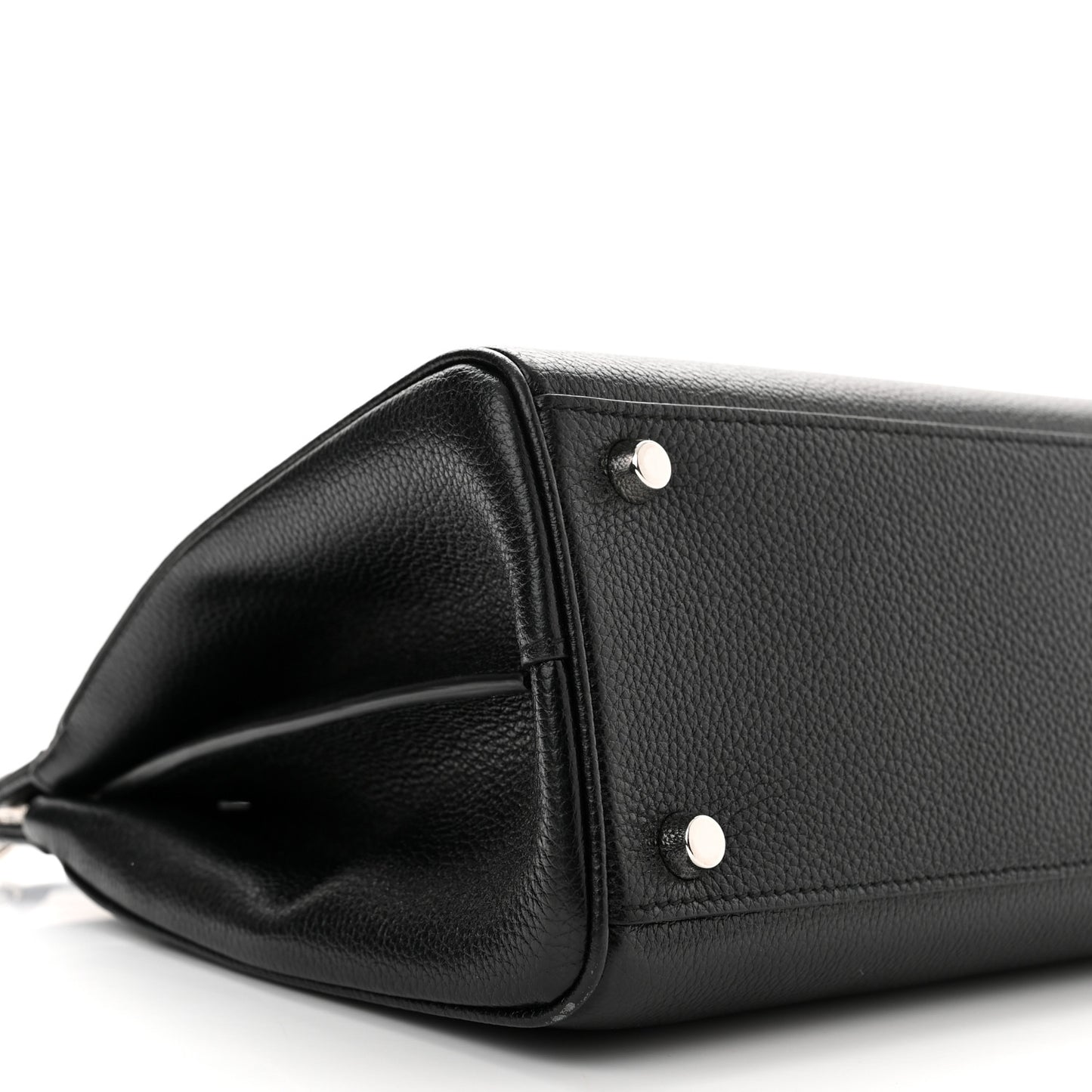 Grainy Calfskin Small Zumi Top Handle Bag Black