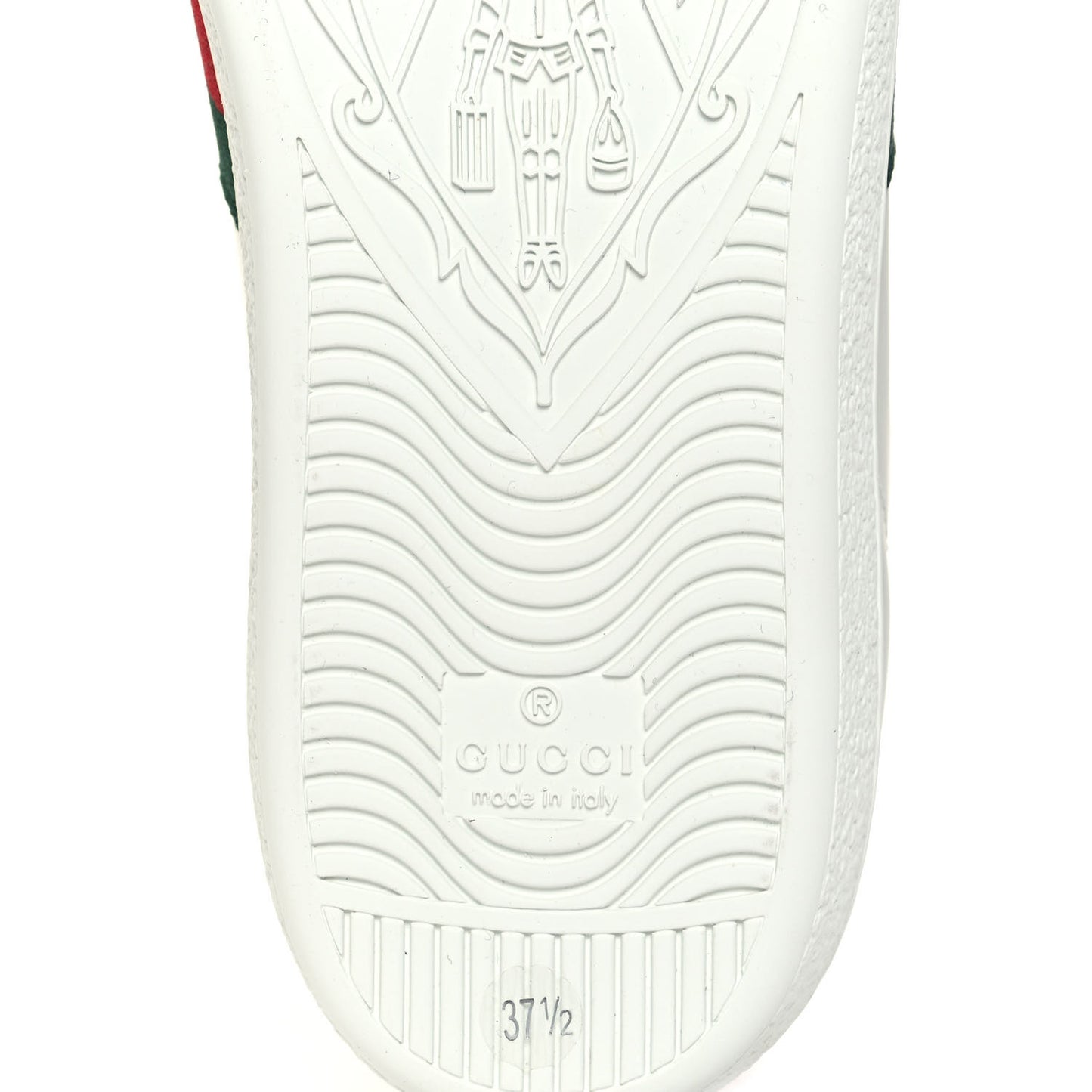 Calfskin Ayers Bee Embroidered Womens Ace Sneakers 37.5 White Green