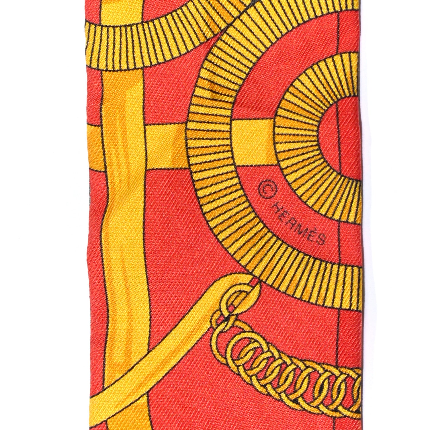 Hermes Silk Eperon d'Or Twilly 4 of 4