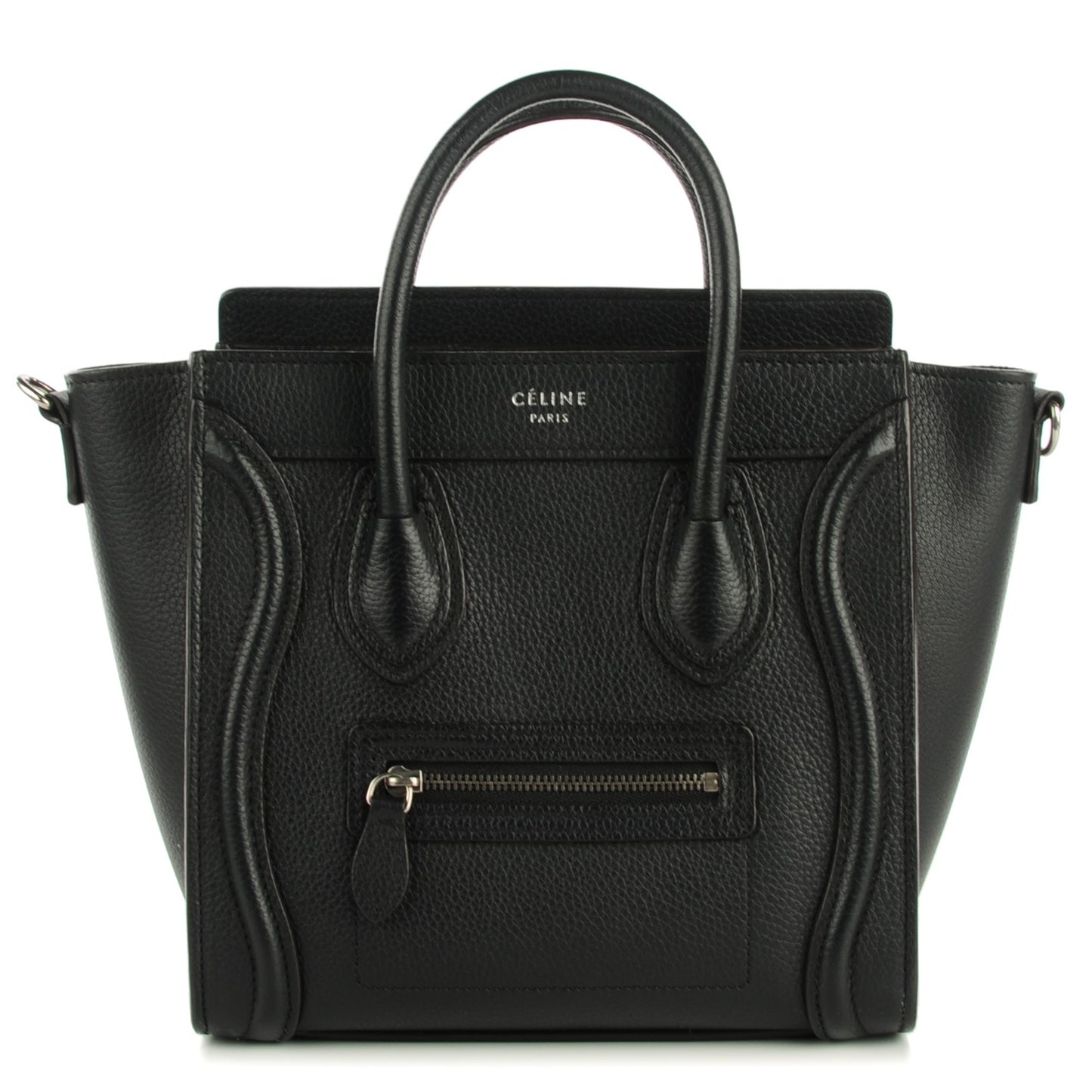Drummed Calfskin Nano Luggage Black