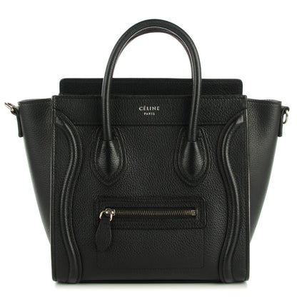 Celine Drummed Calfskin Nano Luggage Black 1 of 8