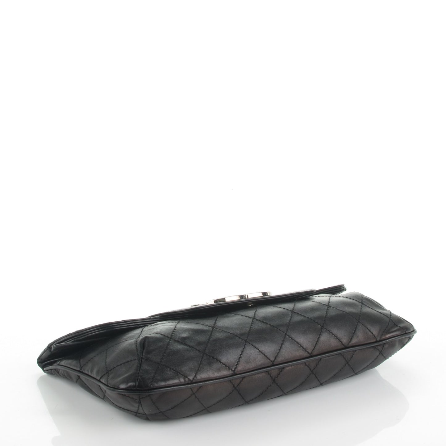 Lambskin Diamond Stitch Convertible Clutch Black