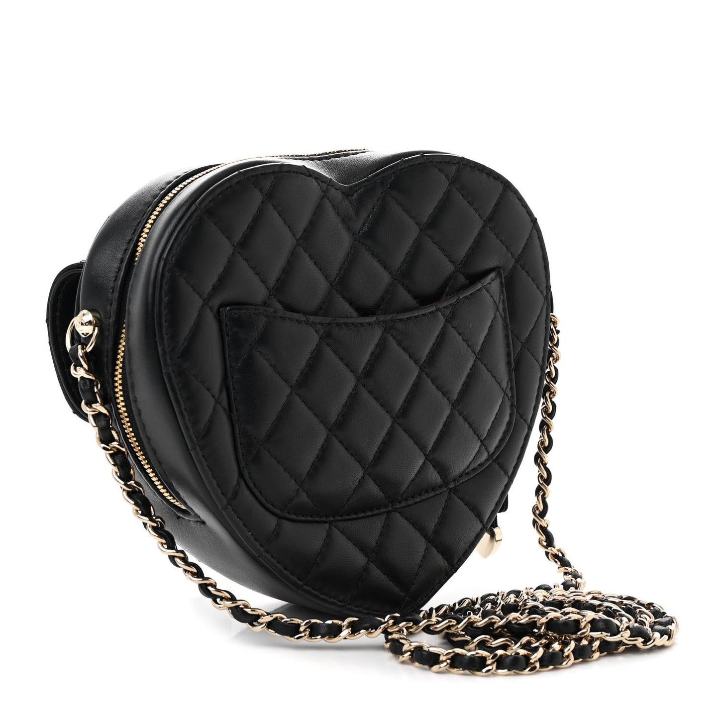 Lambskin Quilted CC In Love Heart Bag Black