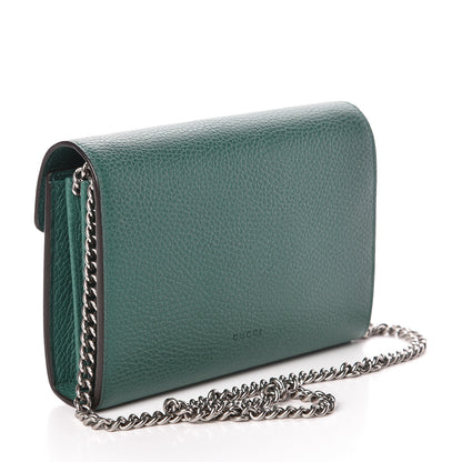 Gucci Calfskin Mini Dionysus Chain Wallet Emerald 3 of 9