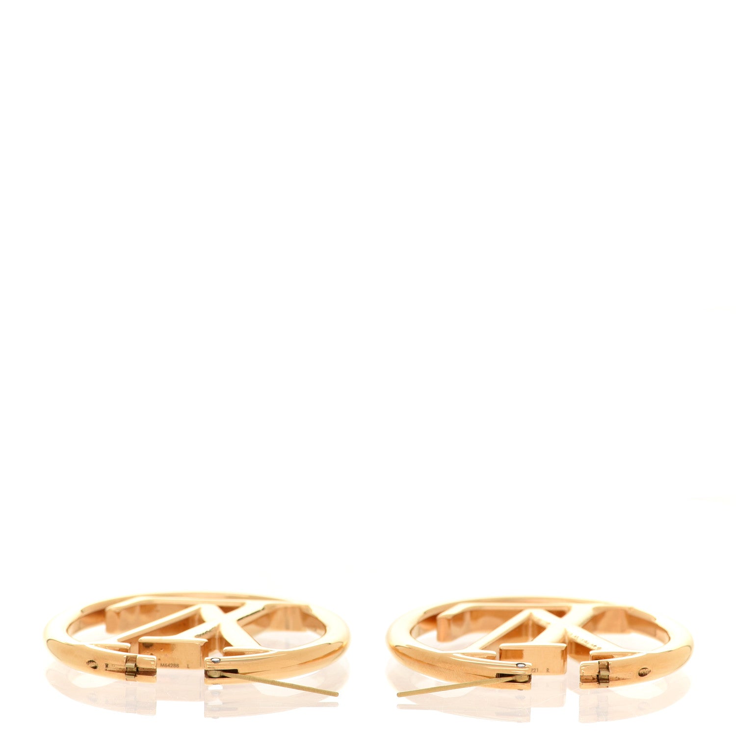Louis Vuitton Metal Louise Hoop Earrings Gold 3 of 5