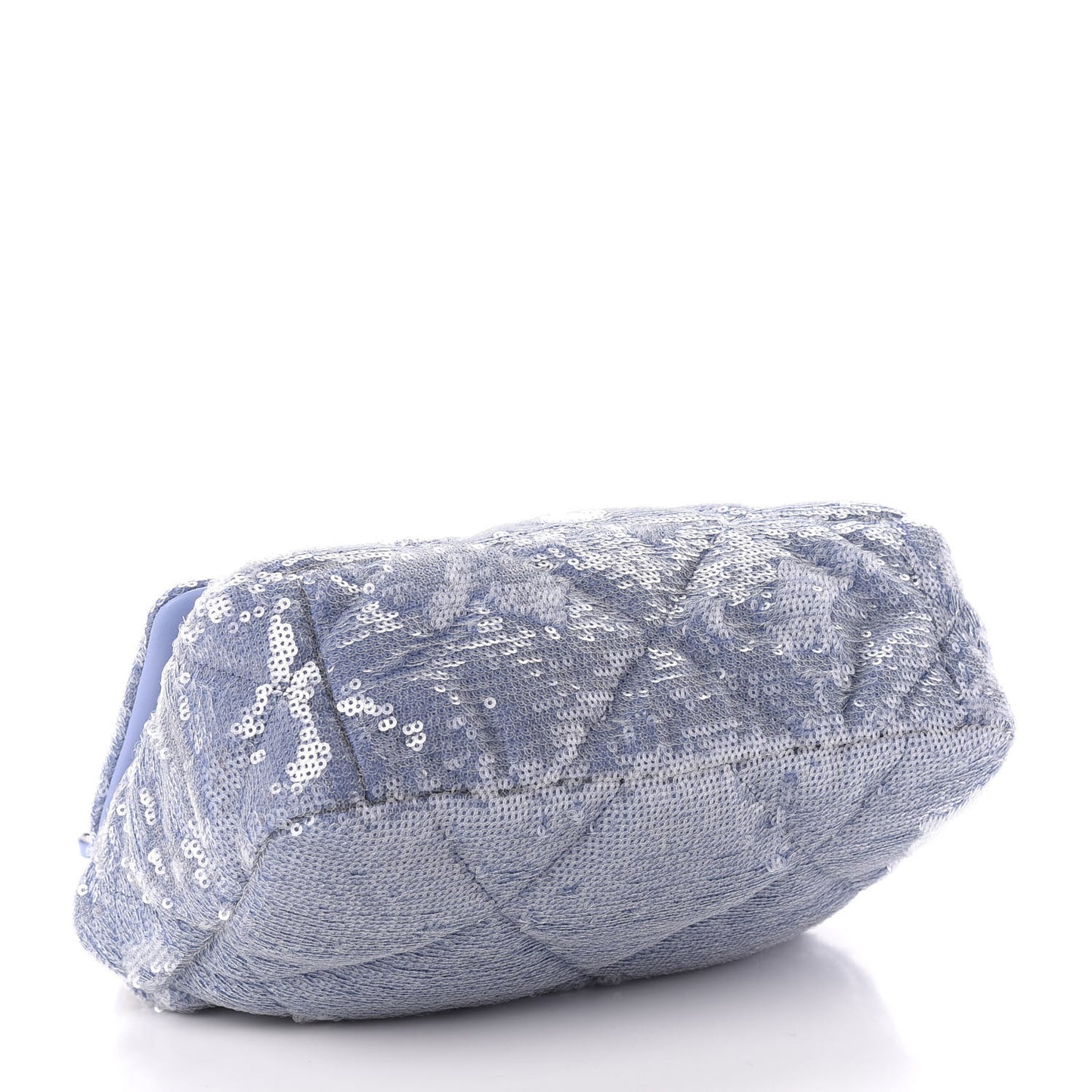Sequin Quilted Medium 19 Flap Light Blue