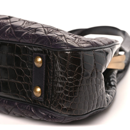 Louis Vuitton Monogram Vienna Alligator Sac Fermoir GM Aubergine 9 of 9