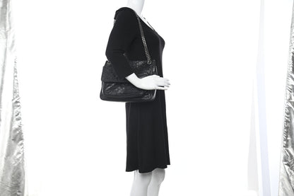 Saint Laurent Crinkled Calfskin Matelasse Monogram Medium Niki Chain Satchel Black 2 of 10