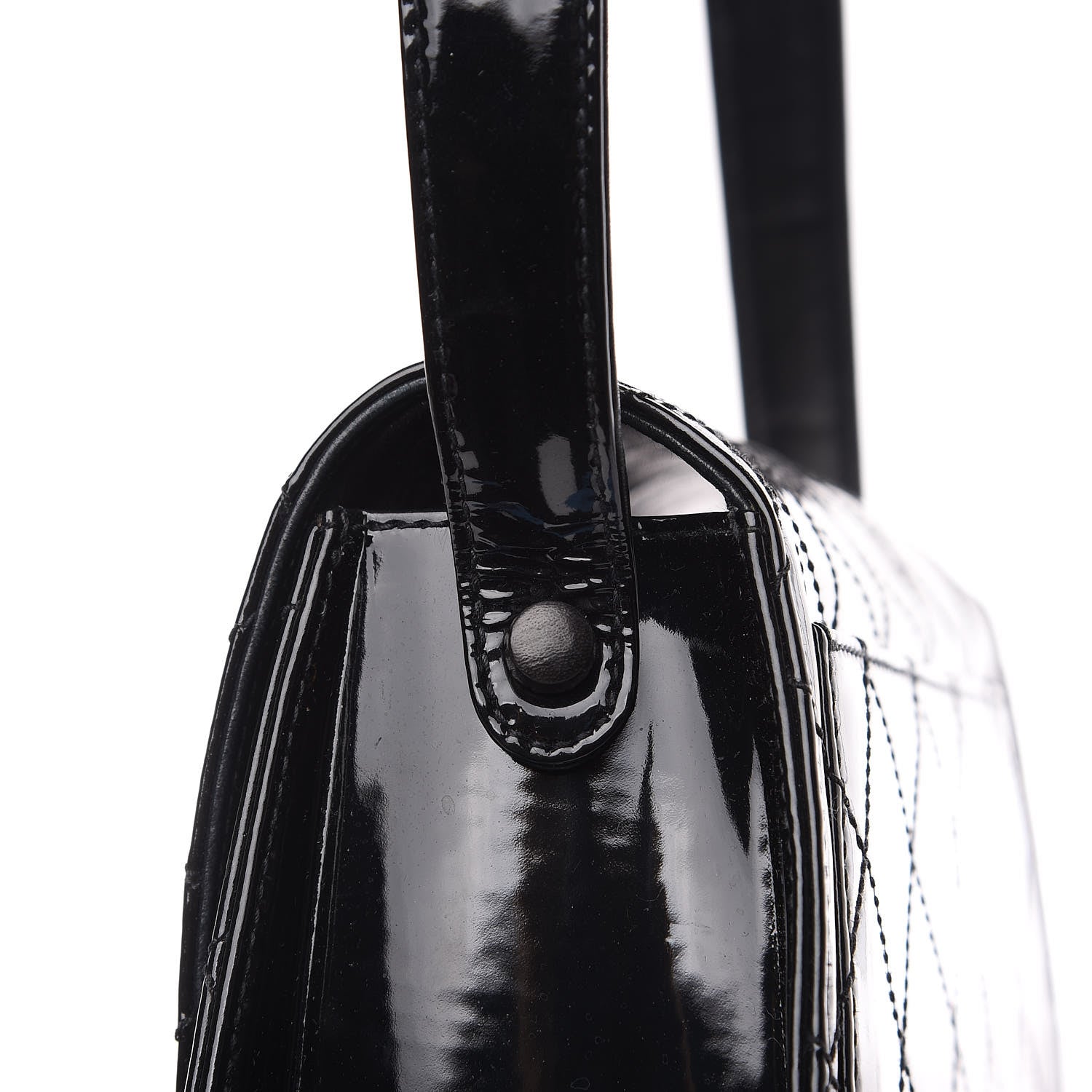 Chanel Patent Quilted CC Shoulder Bag Black 10 of 15