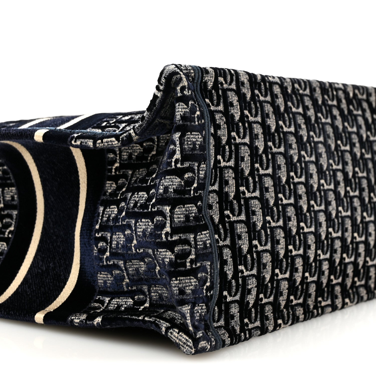 Christian Dior Oblique Velvet Medium Book Tote Blue Multicolor 9 of 12