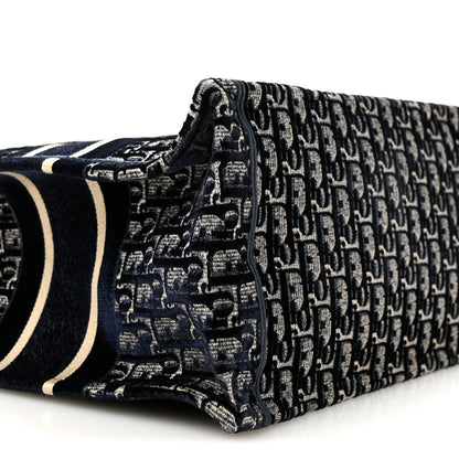 Christian Dior Oblique Velvet Medium Book Tote Blue Multicolor 9 of 12