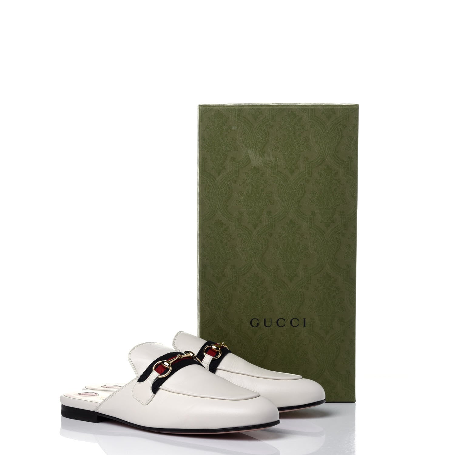 Gucci Malaga Kid Web Womens Princetown Slippers 38.5 Mystic White 12 of 12
