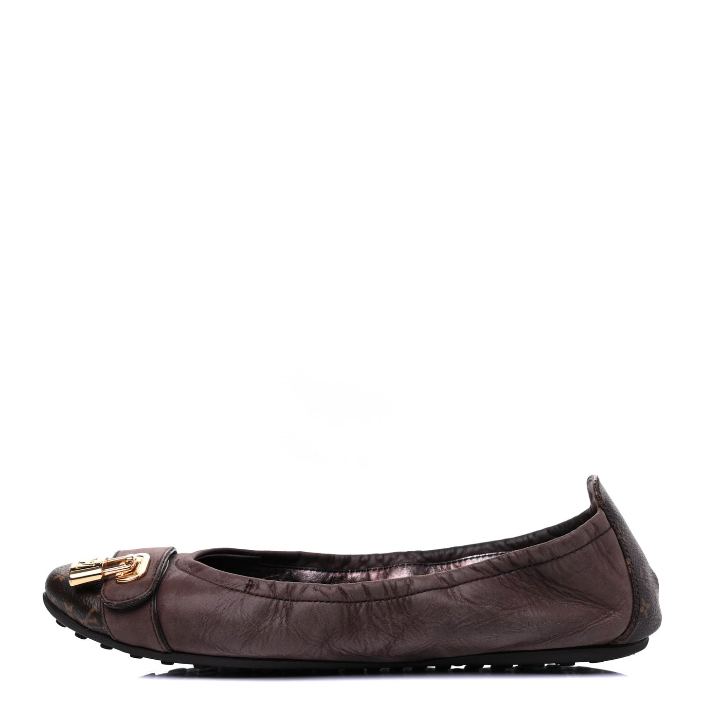 Monogram Suede Lucky Ballerina Flats 39 Brown