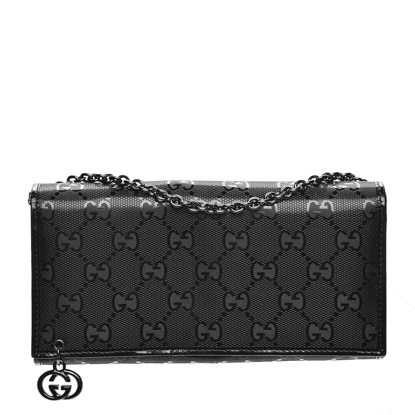 Imprime Monogram GG Pierce Chain Clutch Wallet Black