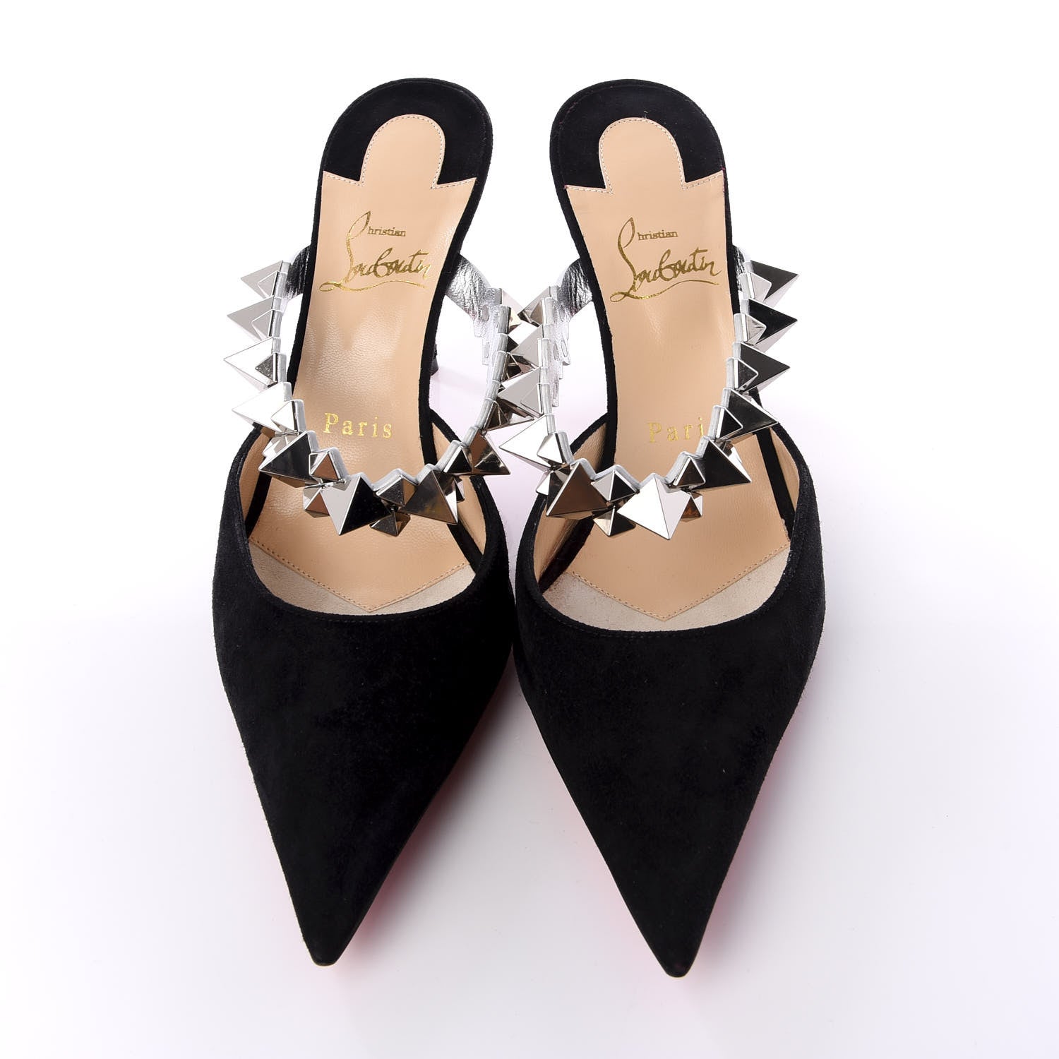 Christian Louboutin Veau Velours Specchio Planet Choc 80 Mule 38 Black 4 of 9