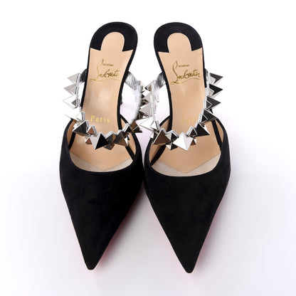 Christian Louboutin Veau Velours Specchio Planet Choc 80 Mule 38 Black 4 of 9