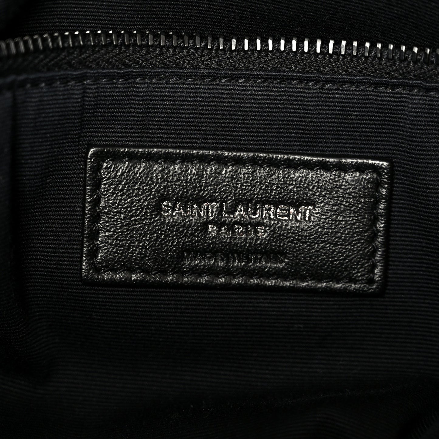 Lambskin Quilted Monogram Monochrome Medium Loulou Puffer Chain Satchel Black