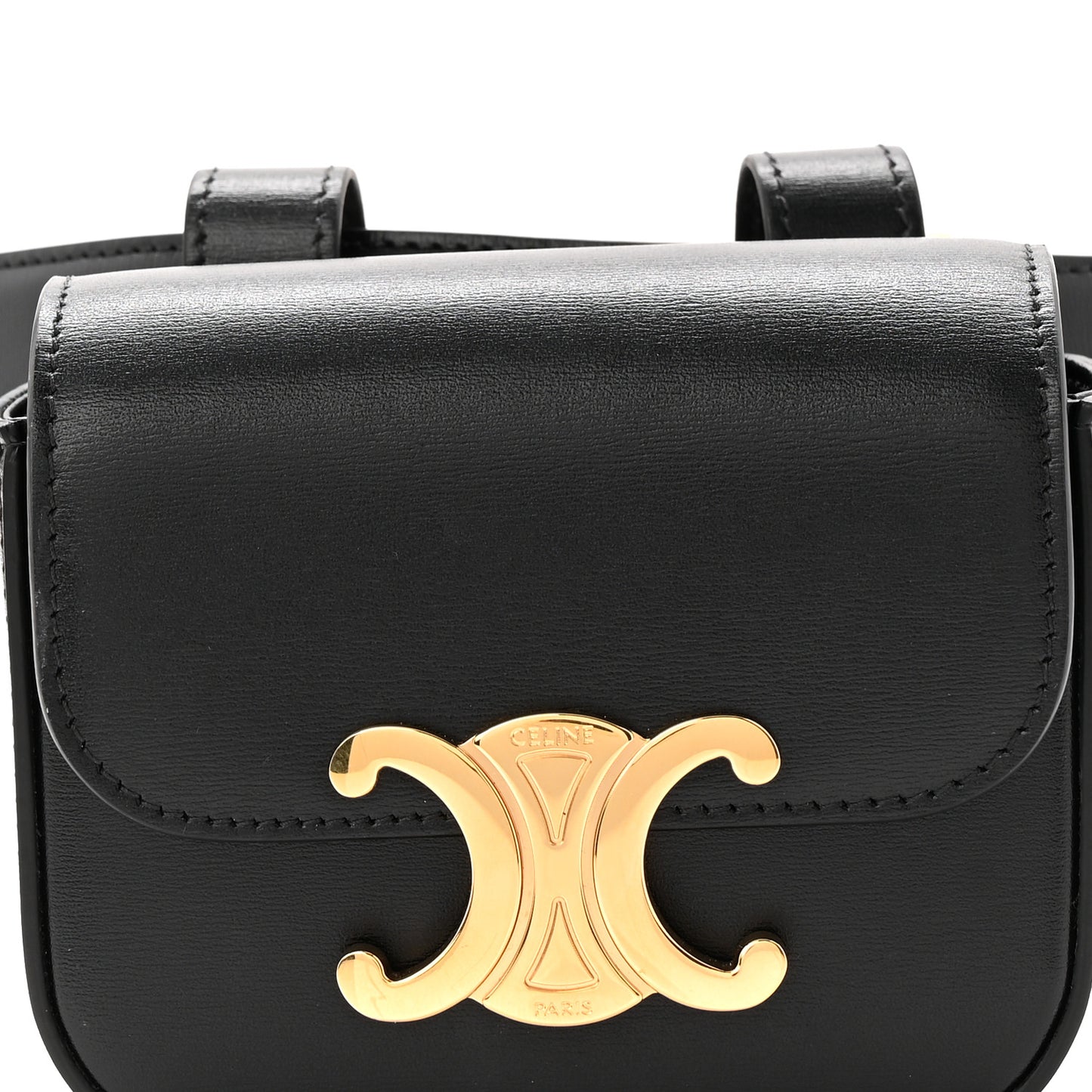 Shiny Calfskin Mini Claude Belt Bag 75 30 Black