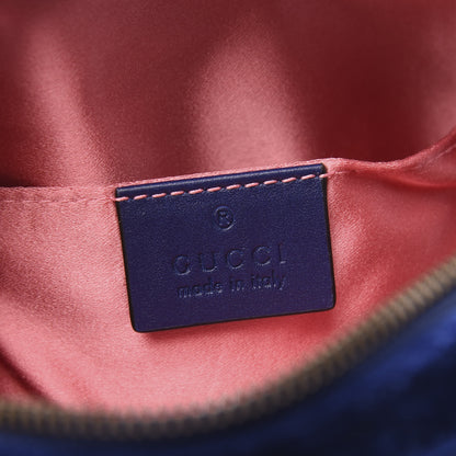 Gucci Velvet Matelasse GG Marmont Belt Bag 75 30 Cobalt Blue 5 of 10