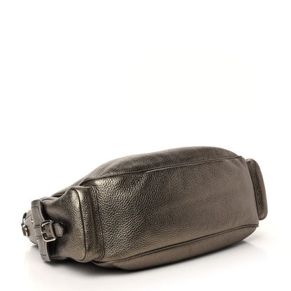 Prada Metallic Vitello Daino Side Pocket Hobo Gold 4 of 9