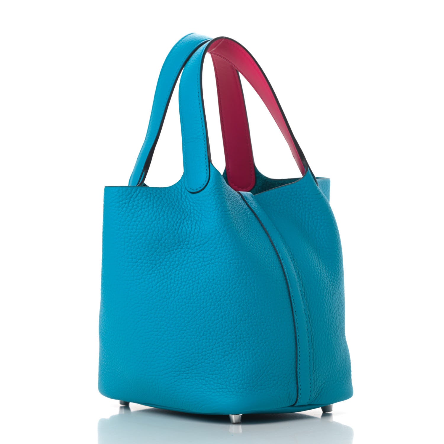 Hermes Taurillon Clemence Swift Eclat Picotin Lock 18 PM Bleu Frida Rose Mexico 3 of 10