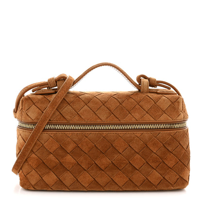 Bottega Veneta Suede Intrecciato Bang Bang Vanity Case Amber 1 of 10