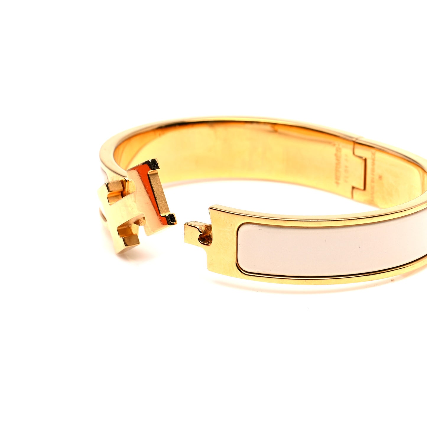Enamel Narrow Clic Clac H Bracelet PM Craie
