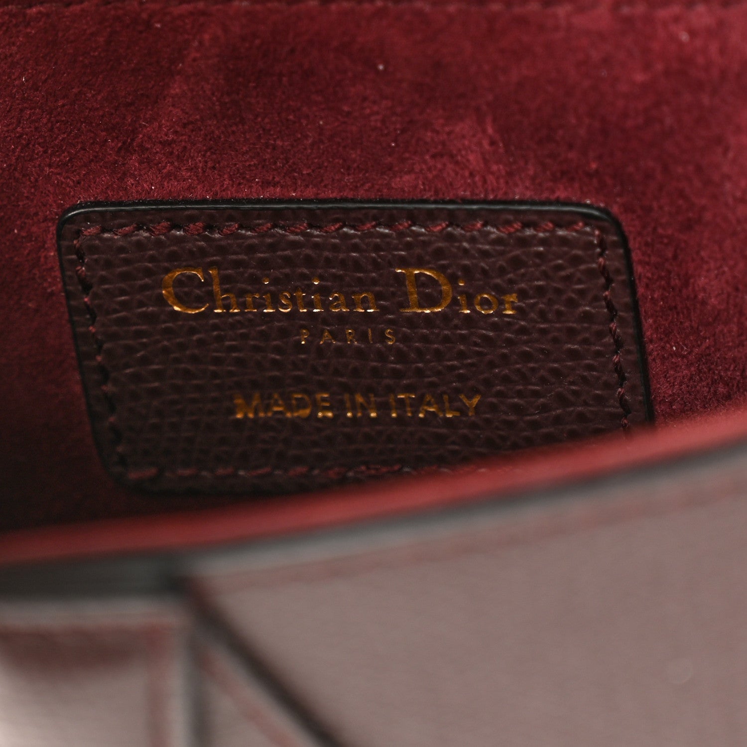 Christian Dior Grained Calfskin Mini Saddle Bag Plum 6 of 12