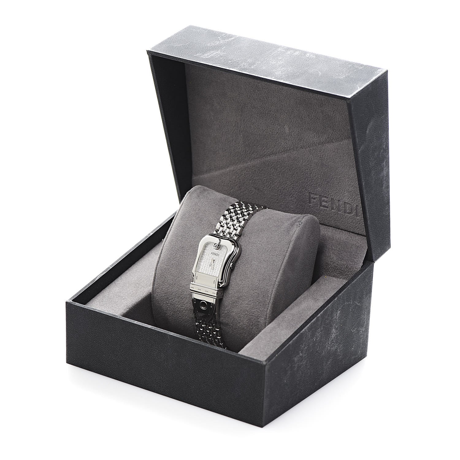 Fendi Stainless Steel Diamond 23mm 3800L Buckle Quartz Watch Silver 7 of 7
