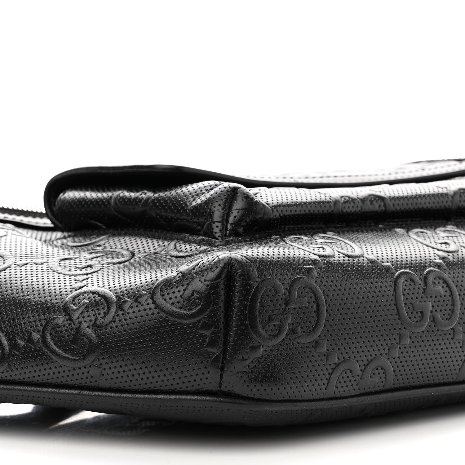 Gucci Calfskin GG Tennis Embossed Pocket Belt Bag Black 9 of 12
