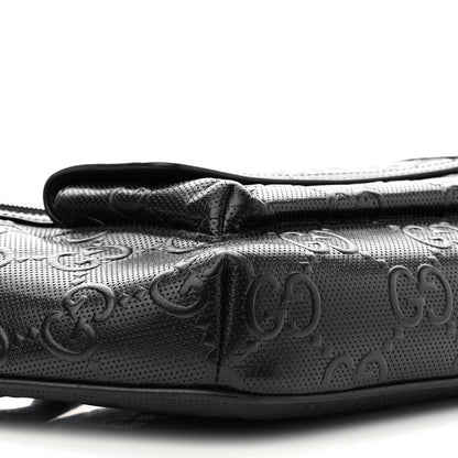 Gucci Calfskin GG Tennis Embossed Pocket Belt Bag Black 9 of 12