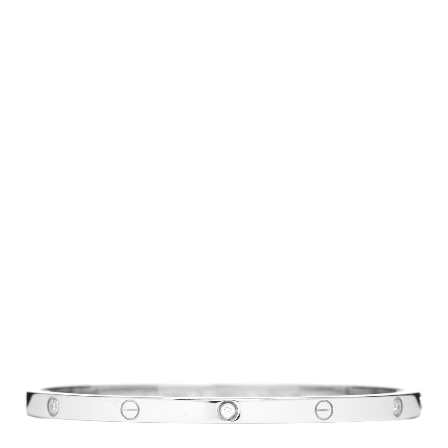 Cartier 18K White Gold 6 Diamond Small LOVE Bracelet 16 3 of 4