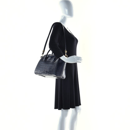 Givenchy Calfskin Crocodile Embossed Small Antigona Deep Blue 2 of 11