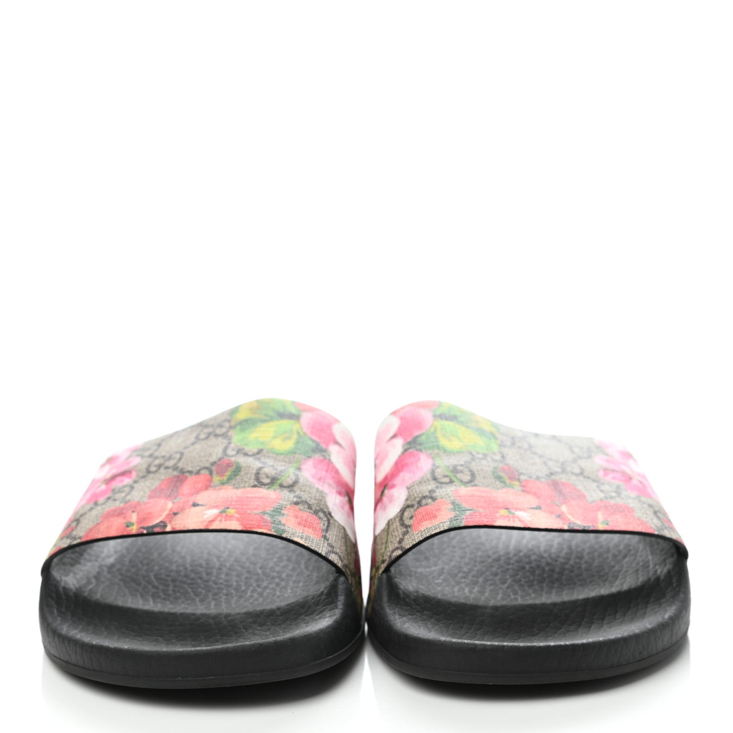 Gucci GG Supreme Monogram Blooms Slide Sandals 40 Beige Multicolor 2 of 7