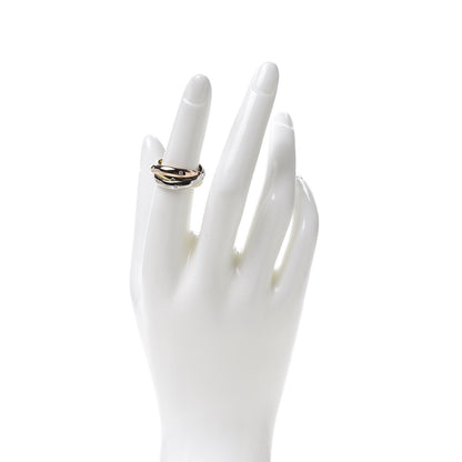 Cartier 18K Pink Yellow White Gold Diamond Medium Trinity Ring 51 5.75 2 of 8