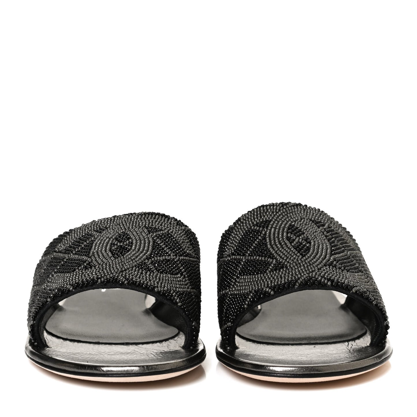 Pearl Embroidery CC Mules 36 Black