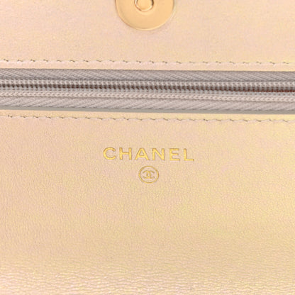 Chanel Iridescent Lambskin Quilted Wallet On Chain WOC Ivory 6 of 11