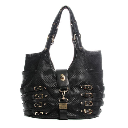 Jimmy Choo Perforated Bardia Hobo Black 1 of 6