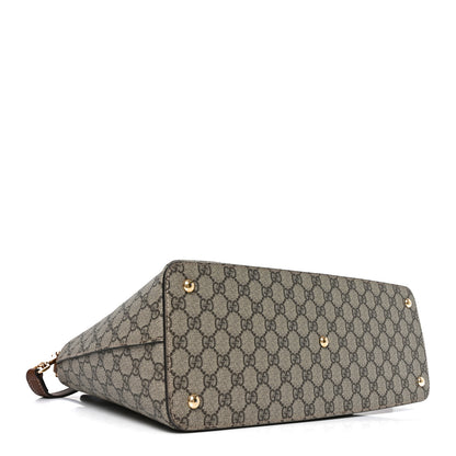 Gucci GG Supreme Monogram Large Zip Top Tote Beige Tuscany 4 of 10