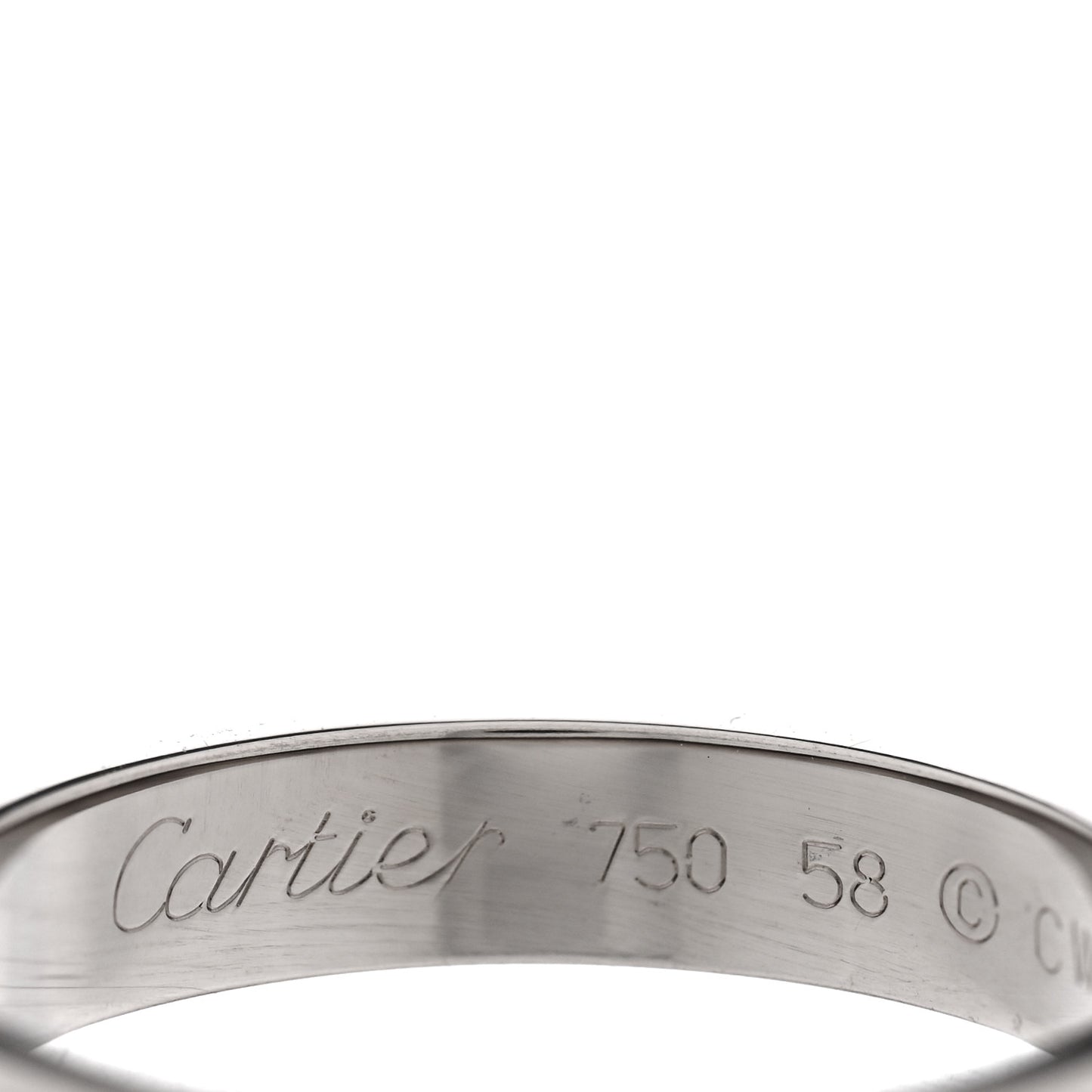 18K White Gold 3.5mm LOVE Wedding Band Ring 58 8.5