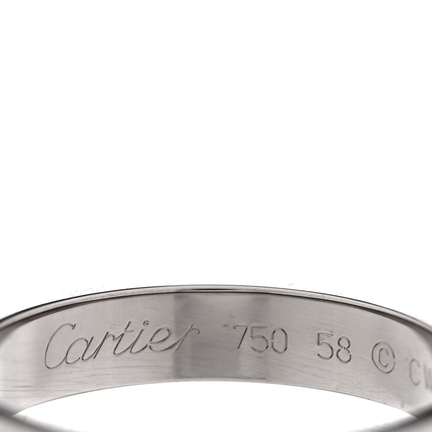 Cartier 18K White Gold 3.5mm LOVE Wedding Band Ring 58 8.5 4 of 4